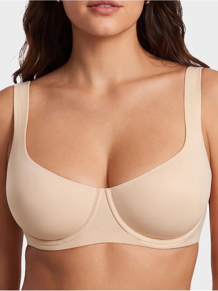 New Shecurve Seamless Unlined Balconette Bra Nude 38e